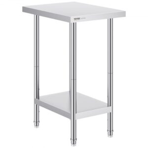 Rozsdamentes Acél Kereskedelmi Előkészítő Munkaasztal 610x457x864 mm