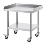 Rozsdamentes Acél Munkaasztal Görgőkkel 610x711 mm