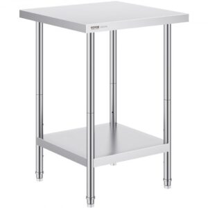 Rozsdamentes Acél Munkaasztal Oszloppal 610x610x864 mm