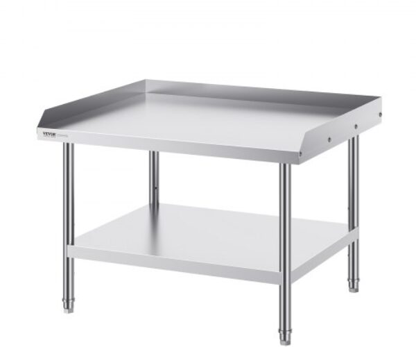Rozsdamentes Előkészítő Munkaasztal Oszloppal 762×914 mm