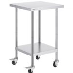 Rozsdamentes Görgős Előkészítő Munkaasztal 610x610 mm