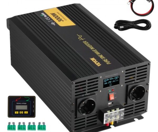 Tiszta Szinuszos LCD Inverter 3000 W 24 V/230 V