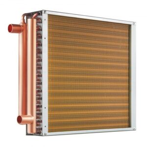 Víz-Levegő Hőcserélő Háromsoros Rézcsatlakozós 193-Bordás 406x406 mm