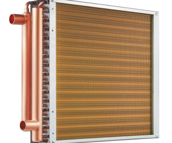 Víz-Levegő Hőcserélő Háromsoros Rézcsatlakozós 193-Bordás 406×406 mm